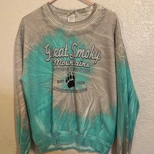 Gray and Teal Great Smoky Mountains Sweatshirt